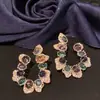 Brincos de Flor com Cravação de Diamantes, Agulha de Prata Esmeralda, Luxo Leve, Alto Padrão, Brincos Requintados, Brincos de Moda Feminina, Design de Nicho