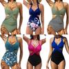 [Traje de banho feminino multicolorido europeu e americano] maiô de uma peça estilo cruzado Amazon comércio exterior transfronteiriço maiô feminino