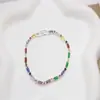 Pulseras Cuadradas de Circonita Coloridas de Moda Europeas y Americanas Versátiles con Estilo de Lujo Ligero Joyería del Mismo Estilo para Parejas