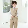 Traje de Niño Otoño e Invierno Nuevo Estilo Chino Chaleco Estampado Chaqueta de Traje Pequeño para Niño Traje Formal para Padrino Traje de Presentación