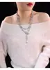 Cadena de Suéter de Perlas en Capas Fragmentadas Europea y Americana Transfronteriza Collar Asimétrico de Tres Capas para Mujer Collar de Perlas Francés de Múltiples Capas