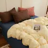 Juego de ropa de cama estilo Ins de cuatro piezas, funda de edredón de algodón lavado y algodón puro, sábana de cama 100% algodón, juego de tres piezas para dormitorio de estudiante