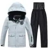 Novo traje de esqui infantil para meninos e meninas, traje de esqui infantil espesso e quente para áreas externas e à prova d'água