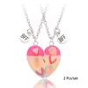 Collar Magnético de Dos Piezas Corazón de Fruta Transfronterizo Mejor Amiga Mejor Amiga Estudiante Mejor Amiga Collar Colgante de Amistad