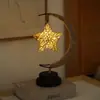 Luz de estrelas e lua LED Amazon transfronteiriça bola de rattan de maçã luminária de mesa criativa corda de cânhamo ferro USB luz noturna decorativa