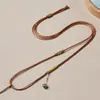 Corda de colar trançada nova feita à mão, corda dourada, corda para pendurar pingente masculino e feminino, Buda de jade, Guanyin, pingente de paz, corda trançada Pixiu