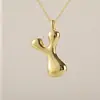 Venta Caliente Transfronteriza 18K Liso Lindo Versión Q Gordito Burbuja Colgante Alfabeto 26 Letras Estilo Minimalista de Nicho