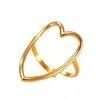Anillo de Acero de Titanio Transfronterizo Estilo Ins Índice Moda Anillo Abierto Corazón Hueco Acero Inoxidable Venta al por Mayor