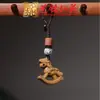 Accesorios de Madera Maciza Tallada de Caballo del Zodiaco Volador Cadena para Teléfono Móvil Colgante Yiming Xianyuan Llavero Creativo de Caballo de Sándalo