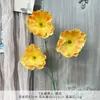 Flores Artificiales para Bodas, Amapolas de Seda con 3 Cabezas Falsas para Exhibición en Mesa de Sala de Estar, Decoración Suave para Estudio Fotográfico y Arte Floral