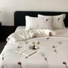 Estilo Pastoral Chino Tencel de Lenzing Impresión Digital Verano Fresco y Sedoso Juego de Cuatro Piezas Funda de Edredón para Dormir Desnudo de Alta Gama