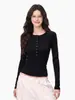 Camisa Base Botonada de Cuello Henry de Lyocell Tencel para Mujer, Nuevo Top Versátil de Manga Larga para Mujer para Otoño