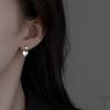Pendientes de plata de ley S999 con diseño de amor, nuevos, de temperamento simple, de alta gama, de moda nicho, ligeros, de lujo, con paisajes dobles