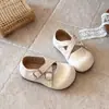 Zapatos Mary Jane de Princesa para Niñas 2026 Otoño/Invierno Nuevo Estilo Correa Cruzada Retro Simples de Cuero para Niños Pequeños Versión Coreana Zapatos Individuales