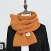 Cachecol de Malha Mescla de Lã Cor Sólida Estilo Coreano Atmosférico para Mulheres Novo Outono e Inverno Cachecol Quente para Homens Atacado