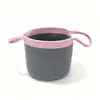 Cesta de Almacenamiento Tejida con Cuerda de Algodón para Uso Doméstico, Cesta Plegable para Juguetes Infantiles, Cesta de Almacenamiento para Ropa y Artículos Varios de Dormitorio, Cesta de Almacenamiento para Mamá y Bebé