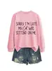 Perdón por llegar tarde Amazon ebay estación independiente casual cómoda para mujer otoño e invierno cuello redondo manga larga camisa sudadera
