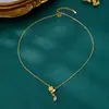 Collar Minimalista de Zirconia Rosa de Moda para Mujer Cadena para Clavícula de Oro Arena Vietnamita Diseño Transfronterizo Versátil Joyería Yiwu