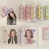 Álbum de Cartões Ins com Duplo Botão A8 Mini 3 Polegadas Grade Simples Folha Solta Caderno de Mão Estilo Sem Impressão Transparente Armazenamento Simples