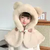 Gorros Infantiles con Orejas Móviles, Bufanda y Gorro de Felpa de Invierno Integrados, Gorro Cortavientos y Cálido con Protección para Orejas de Bebé para Niños y Niñas