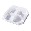 Caja de Embalaje para Pastel de Luna con Cuatro Compartimentos para Pastel de Yema de Huevo, Pastel de Nieve, Hilo de Carne y Vieiras, Caja de Embalaje de Plástico Transparente para Pastelería Horneada