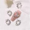 Explosiones de influencers corona navideña joyería para uñas perla circón diamante tridimensional anillo de lujo ligero decoración de uñas al por mayor