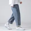 Jeans leve de verão para homens, nova marca da moda 2026, calça longa solta de perna larga, calças casuais estilo americano retrô