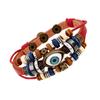 Joyería Popular Europea y Americana, Pulsera Europea y Americana de Cuero con Ojo de Cuentas, Pulsera Ajustable de Cuero Genuino para Hombres y Mujeres