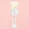 2026 Shorts Casuais de Verão para Meninas Doce Cordão Cor Sólida Versátil Estilo Coreano Manga Curta Conjunto de Duas Peças