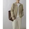 Nuevo cárdigan de lana grueso para mujer de otoño e invierno con un diseño de un solo botón estilo francés, efecto adelgazante y suéter abrigo de punto de lana moderno
