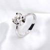 Anillo clásico de moissanita Niutou, platino bañado en plata 925, con diamantes Mosane para mujer.