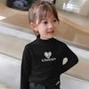 Ventas Directas de Fábrica Camiseta Infantil de Terciopelo de Cuello Alto Medio de Manga Larga Cálida Ropa Infantil Bebé Otoño e Invierno Top