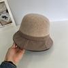 Chegada Nova Outono e Inverno Japonês Chapéu de Pescador Feminino Aba Plissada Versátil Lã Mesclada Quente de Inverno Elegante Chapéu Balde