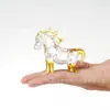 Ornaments de Cristal Dourado do Zodíaco Rato Amarelo Boi Tigre Coelho Dragão Cobra Cavalo Ovelha Macaco Galo Cachorro Porco Família de Animais Presente de Aniversário