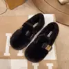 Zapatos peludos para ropa de abrigo de mujer 2025 Nuevo Otoño e Invierno Hada Francesa de Alta Gama Cálidos Zapatos de Algodón con Gorro de Felpa