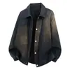 Chaqueta de alta calidad con tie-dye, manga larga y solapas para hombre, moda casual de otoño, abrigo moderno de lujo ligero de alta gama