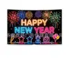 Tela de fondo Feliz Año Nuevo 2027 Tela colgante temática de Año Nuevo Europeo y Americano Pancarta de celebración de festival