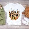 Camiseta de Manga Corta para Mujer Verano Estudiante Talla Europea Comercio Exterior Europeo y Americano 2025 Top Casual Estampado Wish