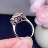 Anillo de Zafiro Amarillo Puro Natural Gema Grado 5A Tamaño 3*4mm Plata 925 Artesanía Fina Incrustación Venta Directa de Fábrica