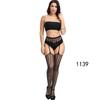 Lencería Sexy Encaje Transparente Liguero Medias de Red Negras Sexy Medias de Red Sin Quitar Ligas Antideslizantes Europeo y Americano