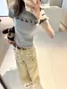 Camiseta de Manga Curta com Letras Estilo Retro Americano para Mulheres, Estilo Quente de Verão, Slim Fit, Valoriza a Silhueta, Top Estilo Garota Spicy