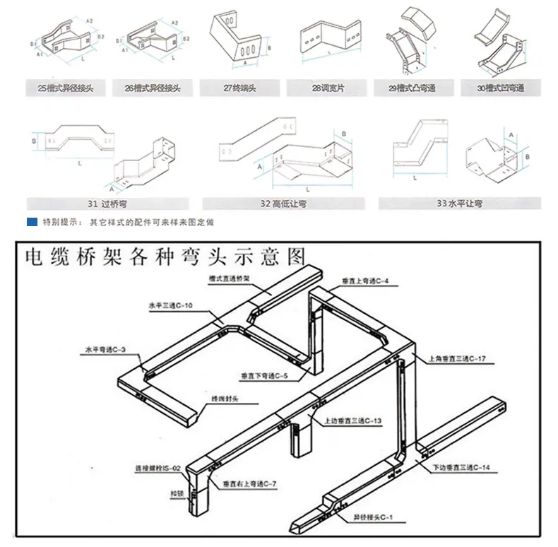 深龙厂家镀锌防火喷塑桥架200x100x1.2强弱电工程彩色喷涂铁线槽