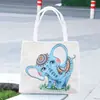 Bolso de lona bordado con hilo de oro por ambos lados de pavo real, bolso de mano con doble asa, bolsa de compras de gran capacidad, nuevo bolso de viaje de estilo étnico