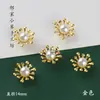 5 Flor de Perla Núcleo de Flor Aleación Joyería diy hecho a mano flor envuelta accesorios para el cabello tocado antiguo accesorios
