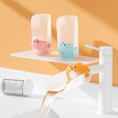 Dispositivo de lavagem de mãos infantil estilo urso de silicone extensor de torneira guia de água para bebê pia proteção contra respingos de água para lavagem de mãos