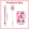 Porta-credencial retráctil de cereza rosa con cordón de piel sintética, porta-identificación en relieve, porta-tarjeta de campus, clip para insignia, en stock