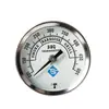Termômetro industrial axial bimetálico tipo ponteiro de aço inoxidável para forno de churrasco, forno, disco de caldeira