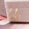 Pendientes de lujo con microincrustaciones de circonita semicircular, aguja de plata 925, chapados en oro de 18 quilates, accesorios para pendientes DIY, un par