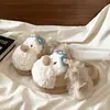 Pantuflas de algodón para cachorro de orejas caídas, nuevo modelo otoño e invierno 2026, zapatos tipo slip-on peludos versátiles y lindos con suelas gruesas y forro de felpa