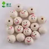 Venta Caliente Transfronteriza Color Madera Cara Sonriente Cuentas de Madera Muñeca de Dibujos Animados Linda Cabeza de Muñeca Cuentas de Madera Accesorios para Joyería DIY Venta al por Mayor